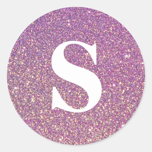 Elegant Glitter Gold Monogram Envelope Seal Ronde Sticker (Voorkant)