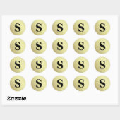 Elegant Glitter Gold Monogram Envelope Seal Ronde Sticker (Vel)