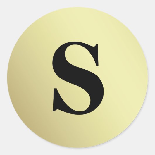 Elegant Glitter Gold Monogram Envelope Seal Ronde Sticker (Voorkant)