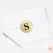 Elegant Glitter Gold Monogram Envelope Seal Ronde Sticker (Envelop)