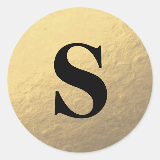 Elegant Glitter Gold Monogram Envelope Seal Ronde Sticker (Voorkant)