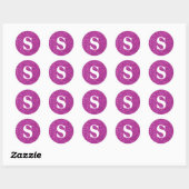 Elegant Glitter Gold Monogram Envelope Seal Ronde Sticker (Vel)