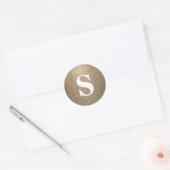 Elegant Glitter Gold Monogram Envelope Seal Ronde Sticker (Envelop)