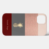 Elegant, Glitter Gold Pineappel, Stripe Case-Mate iPhone Case (Achterkant (horizontaal))