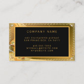 Elegant Glitter Gold Roos Voeg Jouw tekst toe Visitekaartje (Achterkant)