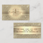 Elegant Glitter, Gold Stripe, Lotus Yoga Girl Visitekaartje (Voorkant / Achterkant)