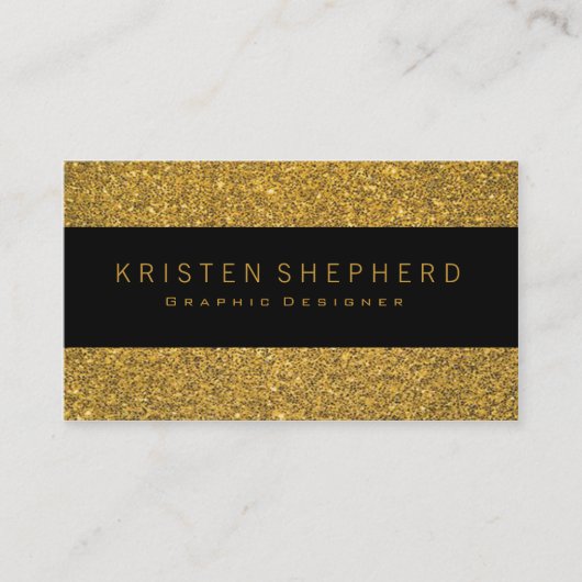 Elegant Glitter Gold Visitekaartjes (Voorkant)