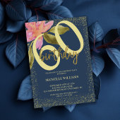 Elegant Glitter Gold Waterverf Floral Chic Invita Kaart