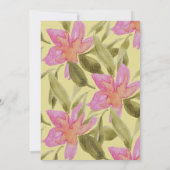 Elegant Glitter Gold Waterverf Floral Chic Invita Kaart (Achterkant)