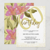 Elegant Glitter Gold Waterverf Floral Chic Kaart (Voorkant / Achterkant)