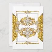 Elegant Glitter Gold White Diamond Birthday Kaart (Achterkant)