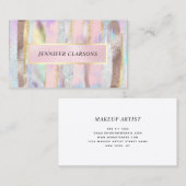 Elegant Glitter Goud Waterverf Brush Girly Modern Visitekaartje (Voorkant / Achterkant)