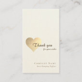 Elegant Glitter Gouden Hart QR Code Dank u Visitekaartje (Voorkant)