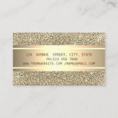 Elegant glitter, goudstreep, palmbladeren, Rozen Visitekaartje (Achterkant)