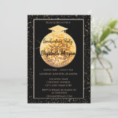 Elegant Glitter Graduation Cap, Disco Ball Confett Kaart (Staand voorkant)