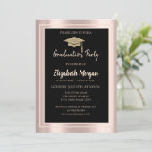 Elegant Glitter Gradup Roos Gold Glitter Kaart (Staand voorkant)