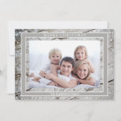 Elegant Glitter Gray Marble Photo Merry Kerstry Feestdagenkaart (Voorkant)