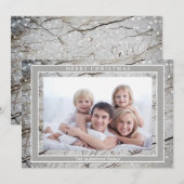 Elegant Glitter Gray Marble Photo Merry Kerstry Feestdagenkaart (Voorkant / Achterkant)
