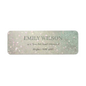 Elegant Glitter Green Pink Aqua Shiny Address Etiket (Voorkant)