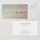 Elegant Glitter Green Pink Aqua Shiny Appointment Visitekaartje (Voorkant / Achterkant)