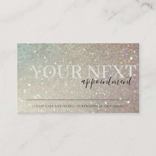 Elegant Glitter Green Pink Aqua Shiny Appointment Visitekaartje (Voorkant)