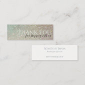 Elegant Glitter Green Pink Aqua Shiny Bedankt Mini Visitekaartje (Voorkant / Achterkant)