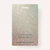 Elegant Glitter Green Pink Aqua Shiny Foto Badge (Achterkant)