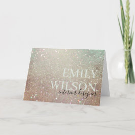 Elegant Glitter Green Pink Aqua Shiny Shimmer Bedankkaart