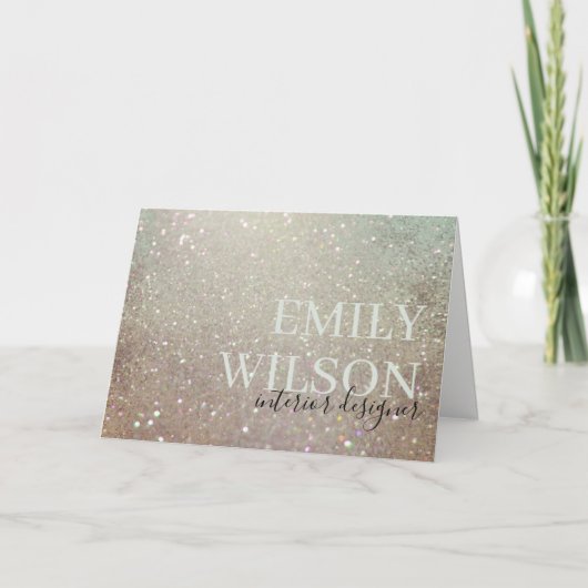 Elegant Glitter Green Pink Aqua Shiny Shimmer Bedankkaart (Voorkant)