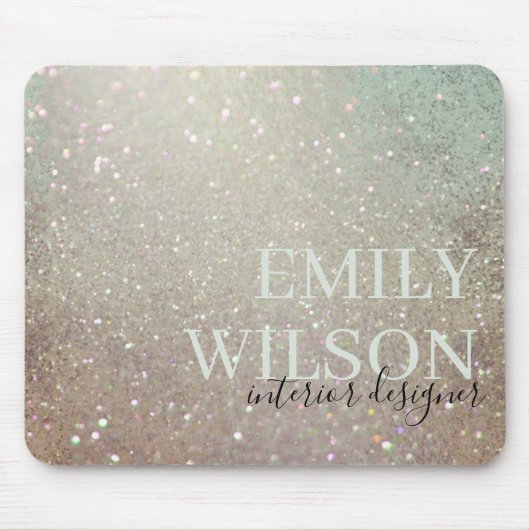 Elegant Glitter Green Pink Aqua Shiny Shimmer Muismat (Voorkant)
