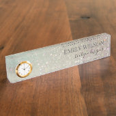 Elegant Glitter Green Pink Aqua Shiny Shimmer Naambordje (Zijkant)