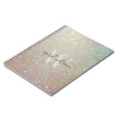 Elegant Glitter Green Pink Aqua Shiny Shimmer Plan Notitieboek (Linkerzijde)
