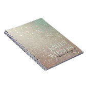 Elegant Glitter Green Pink Aqua Shiny Shimmer Plan Notitieboek (Rechterzijde)