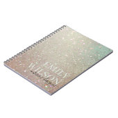 Elegant Glitter Green Pink Aqua Shiny Shimmer Plan Notitieboek (Linkerzijde)