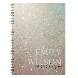Elegant Glitter Green Pink Aqua Shiny Shimmer Plan Notitieboek
