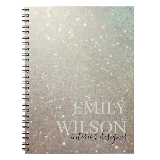 Elegant Glitter Green Pink Aqua Shiny Shimmer Plan Notitieboek (Voorkant)