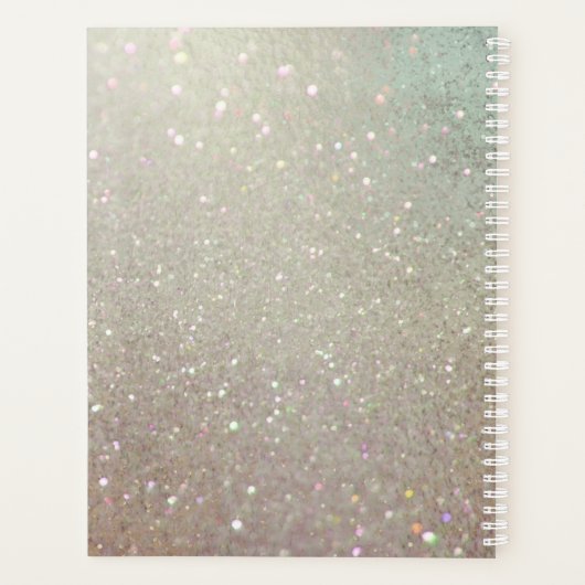 Elegant Glitter Green Pink Aqua Shiny Shimmer Planner (Achterkant)