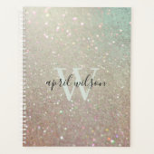 Elegant Glitter Green Pink Aqua Shiny Shimmer Planner (Voorkant)