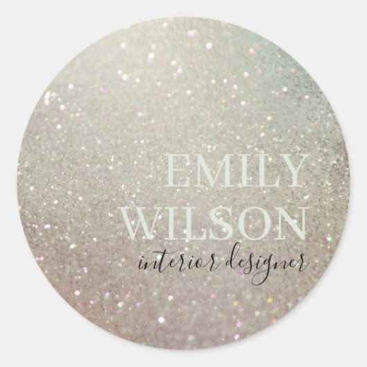 Elegant Glitter Green Pink Aqua Shiny Shimmer Ronde Sticker (Voorkant)