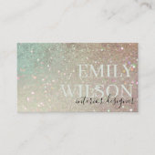Elegant Glitter Green Pink Aqua Shiny Shimmer Visitekaartje (Voorkant)