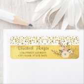Elegant,Glitter Hart,Confetti,Bloemen Adreslabel Etiket (Insitu)