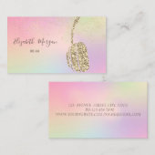 Elegant Glitter Headphone DJ, Confetti Hologrphic Visitekaartje (Voorkant / Achterkant)