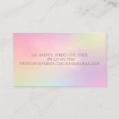 Elegant Glitter Headphone DJ, Confetti Hologrphic Visitekaartje (Achterkant)