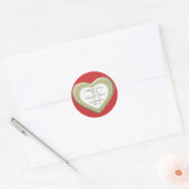 Elegant Glitter Heart Gold Save The Date Rood Ronde Sticker (Envelop)