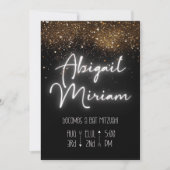 Elegant Glitter Hebrew Bat Mitzvah Uitnodiging (Voorkant)
