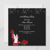 Elegant Glitter High Heels Red Rose Birthday 2 Kaart (Achterkant)