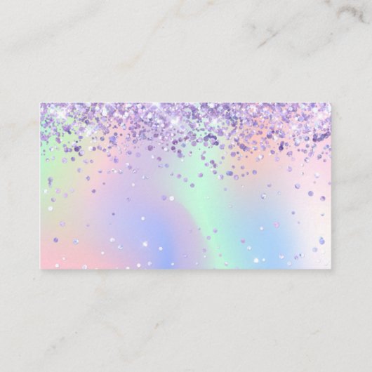 Elegant Glitter Holo Wishing Well for Wedding Informatiekaartje (Achterkant)