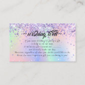 Elegant Glitter Holo Wishing Well for Wedding Informatiekaartje (Voorkant)