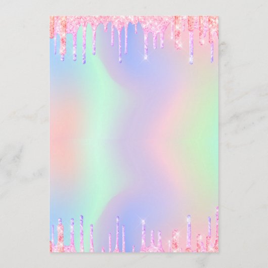 Elegant Glitter Holographic Bridal Brunch Menu (Achterkant)