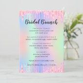 Elegant Glitter Holographic Bridal Brunch Menu (Staand voorkant)